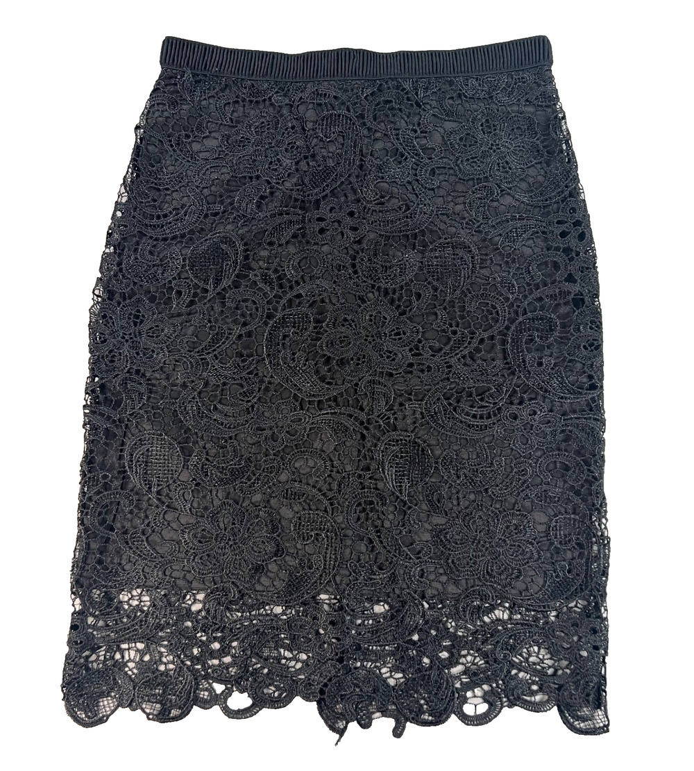 Forever 21 Black Lace Pencil Skirt (Size M)